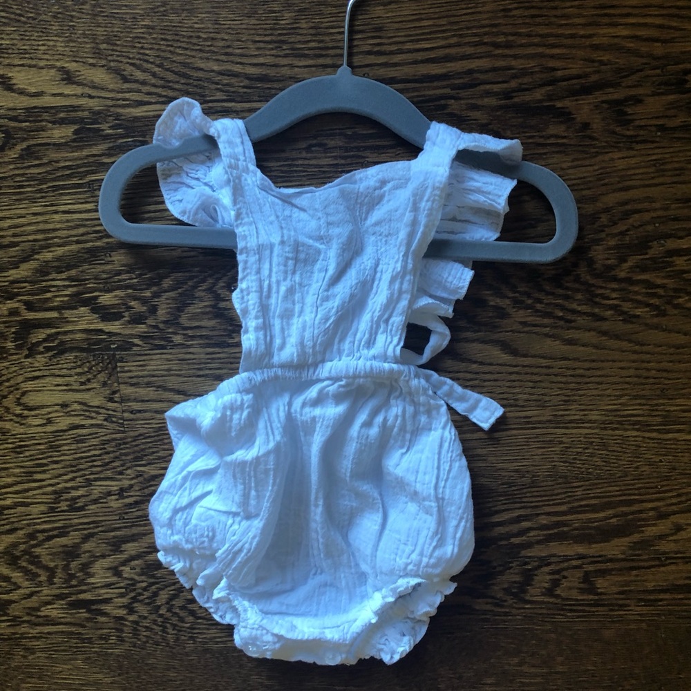 Sweet baby girl white romper